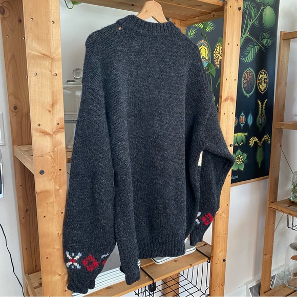 Vintage United Colors of Benetton Shetland Wool Scandi Fair Isle Sweater L - Picture 6 of 16